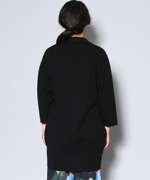AMERICAN RAG CIE（アメリカンラグシー）の「AMERICAN RAG CIEミラノリブニットチェスターコート/213-AIE-L152-JK084　コーディガン（チェスターコート・レディース・ブラック/ネイビー・FREE）」の13枚目の写真