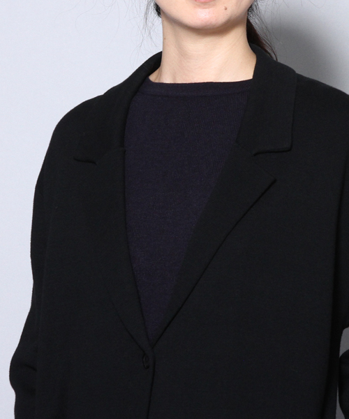 AMERICAN RAG CIE（アメリカンラグシー）の「AMERICAN RAG CIEミラノリブニットチェスターコート/213-AIE-L152-JK084　コーディガン（チェスターコート・レディース・ブラック/ネイビー・FREE）」の14枚目の写真