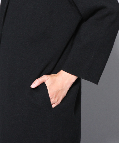 AMERICAN RAG CIE（アメリカンラグシー）の「AMERICAN RAG CIEミラノリブニットチェスターコート/213-AIE-L152-JK084　コーディガン（チェスターコート・レディース・ブラック/ネイビー・FREE）」の15枚目の写真