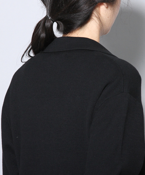 AMERICAN RAG CIE（アメリカンラグシー）の「AMERICAN RAG CIEミラノリブニットチェスターコート/213-AIE-L152-JK084　コーディガン（チェスターコート・レディース・ブラック/ネイビー・FREE）」の16枚目の写真