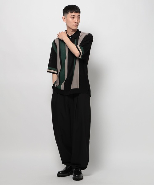 FR2GOLF ストライプ ポロシャツ 黒 FR2GOLF ストライプ ポロシャツ 黒 FR2GOLF ストライプ