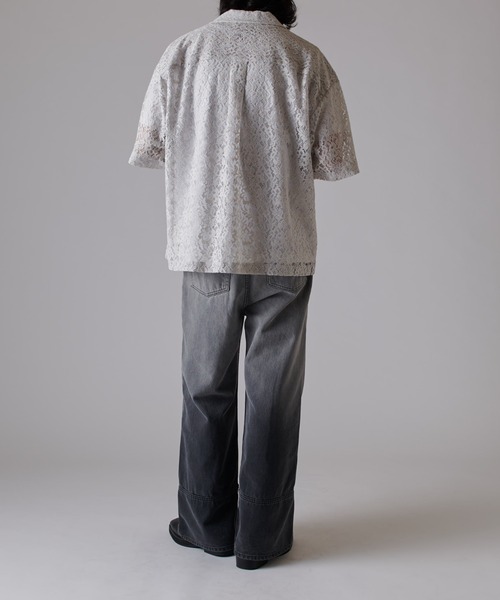 Lui's（ルイス）の「フラワーレース半袖シャツ（シャツ/ブラウス・メンズ・ブラック/ネイビー/ライトグレー/グリーン・M/S）」の16枚目の写真