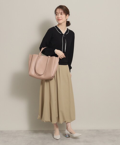 ITS'DEMO（イッツデモ）の「◆【大人かわいい／オフィスに／肌触り柔らか】配色ボウタイニット（ニット/セーター・レディース・グリーン系/ピンク/オフホワイト/ブラック・00）」の11枚目の写真