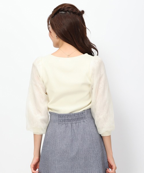 MISCH MASCH（ミッシュマッシュ）の「レースシアーニット/MM418312（ニット/セーター・レディース・ブラック/イエロー/ピンク/ホワイト・ﾌﾘ-）」の13枚目の写真