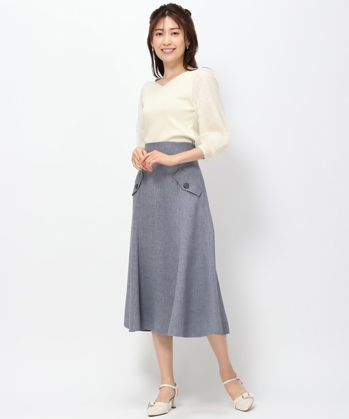 MISCH MASCH（ミッシュマッシュ）の「レースシアーニット/MM418312（ニット/セーター・レディース・ブラック/イエロー/ピンク/ホワイト・ﾌﾘ-）」の12枚目の写真