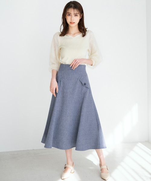 MISCH MASCH（ミッシュマッシュ）の「レースシアーニット/MM418312（ニット/セーター・レディース・ブラック/イエロー/ピンク/ホワイト・ﾌﾘ-）」の10枚目の写真