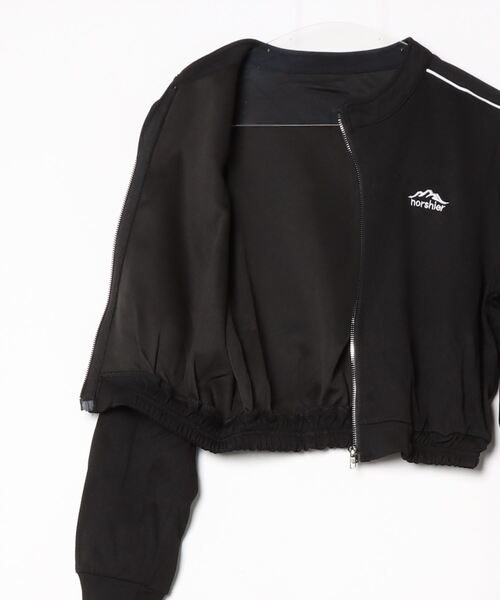 ENLIKE（エンリケ）の「ZIPアップショートジャケット（その他アウター・レディース・ブラック/ベージュ・FREE）」の14枚目の写真