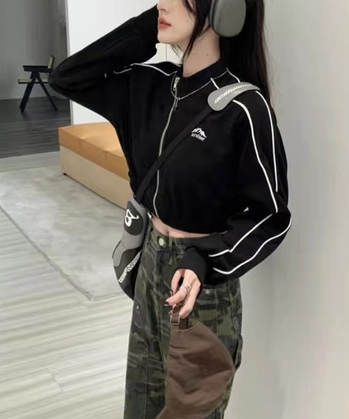 ENLIKE（エンリケ）の「ZIPアップショートジャケット（その他アウター・レディース・ブラック/ベージュ・FREE）」の18枚目の写真