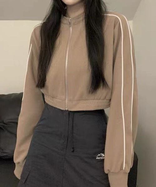 ENLIKE（エンリケ）の「ZIPアップショートジャケット（その他アウター・レディース・ブラック/ベージュ・FREE）」の7枚目の写真