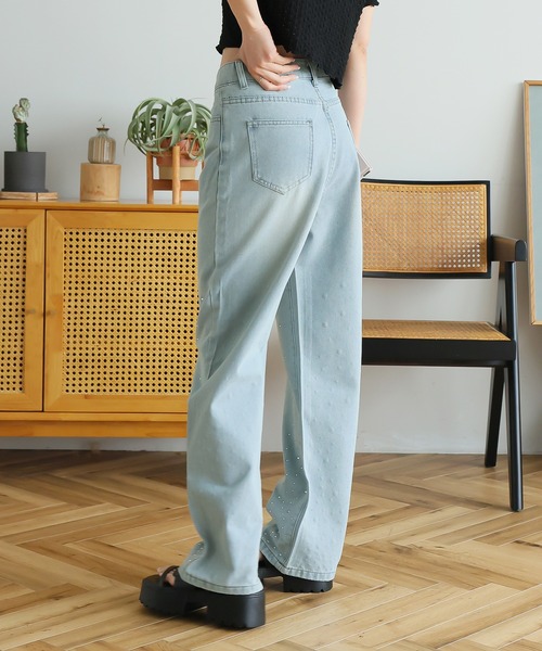 LAFFMO（ラフモ）の「キラキラビジュー付きデニムパンツ（デニムパンツ・レディース・ブルー・S/M/L）」の16枚目の写真