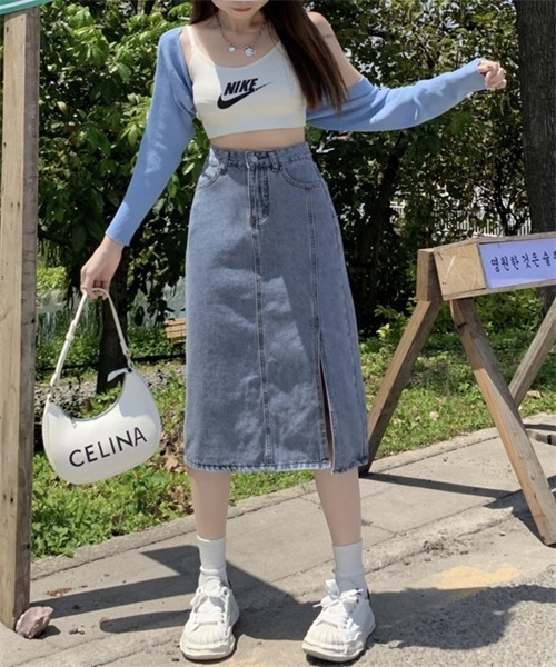 FREE STYLISTS(フリー スタイリスト)の「脇スリット デニムスカート(デニムスカート・レディース・ブルー・S/M/L/XL)」の17枚目の写真