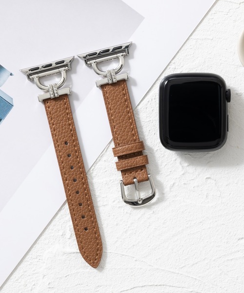 emonique(エモニーク)の「本革レザー Apple Watch バンド スマートウォッチバンド【38/40/41/42/44/45/49mm対応】(デジタル腕時計・レディース・オレンジ/グレー/ブラウン/ブラック/ホワイト・42/38)」の4枚目の写真