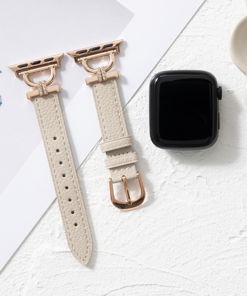 emonique(エモニーク)の「本革レザー Apple Watch バンド スマートウォッチバンド【38/40/41/42/44/45/49mm対応】(デジタル腕時計・レディース・オレンジ/グレー/ブラウン/ブラック/ホワイト・42/38)」の1枚目の写真