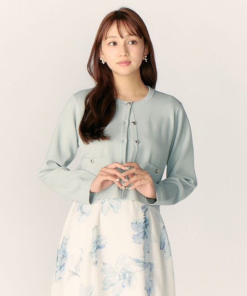 LAISSE PASSE（レッセパッセ）の「【美人百花6月号掲載】【WEB/一部店舗限定】ニットジャケットアンサンブル（アンサンブル・レディース・ミント/アイボリー/スモークピンク・MEDIUM）」の2枚目の写真