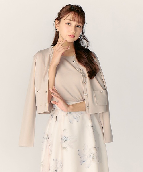 LAISSE PASSE（レッセパッセ）の「【美人百花6月号掲載】【WEB/一部店舗限定】ニットジャケットアンサンブル（アンサンブル・レディース・ミント/アイボリー/スモークピンク・MEDIUM）」の14枚目の写真