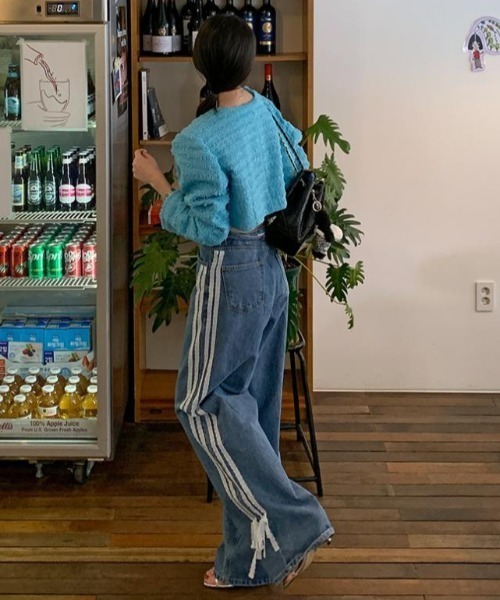 Mela（メラ）の「LACE RIBBON DENIM（デニムパンツ・レディース・ブルー・S/M/L）」の6枚目の写真
