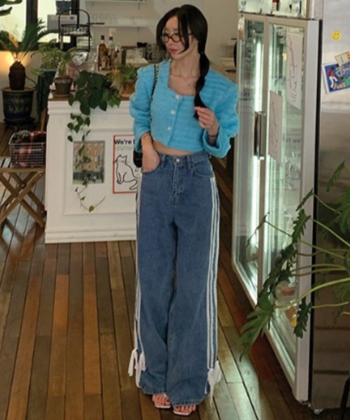 Mela（メラ）の「LACE RIBBON DENIM（デニムパンツ・レディース・ブルー・S/M/L）」の19枚目の写真