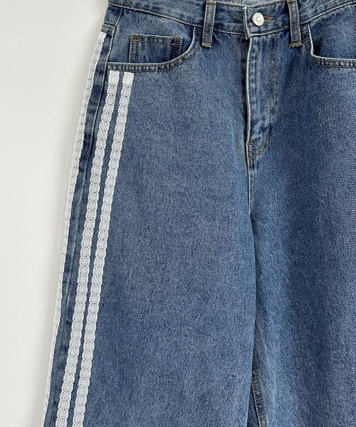 Mela（メラ）の「LACE RIBBON DENIM（デニムパンツ・レディース・ブルー・S/M/L）」の15枚目の写真