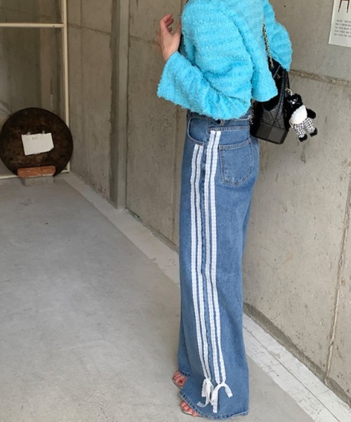 Mela（メラ）の「LACE RIBBON DENIM（デニムパンツ・レディース・ブルー・S/M/L）」の14枚目の写真