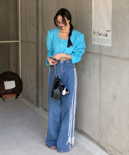 Mela（メラ）の「LACE RIBBON DENIM（デニムパンツ・レディース・ブルー・S/M/L）」の17枚目の写真