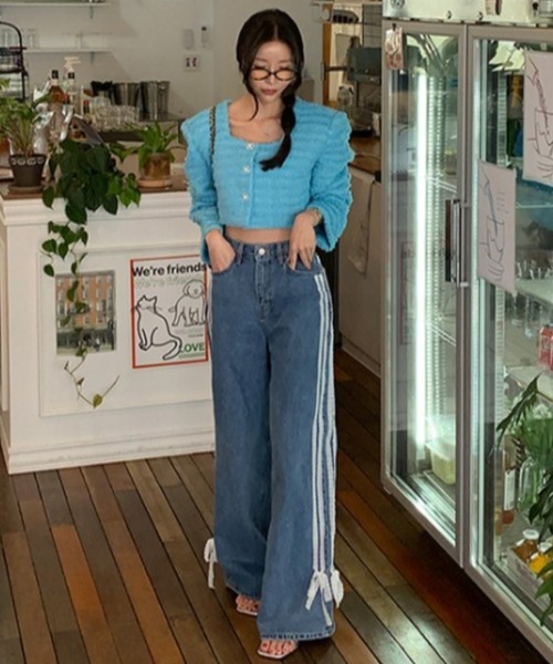 Mela（メラ）の「LACE RIBBON DENIM（デニムパンツ・レディース・ブルー・S/M/L）」の8枚目の写真