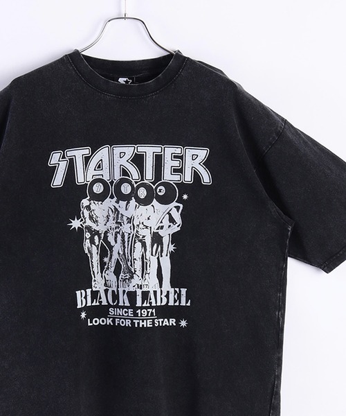 【boohoo】MAN ウォッシュド プリント Tシャツ セール】STARTER ケミカルウォッシュ 天竺プリント半袖Tシャツ