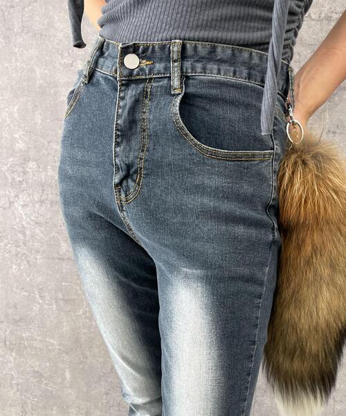 dispark（ディスパーク）の「DISPARK/ストレッチフレアデニムパンツ（デニムパンツ・レディース・インディゴブルー・SMALL/MEDIUM）」の15枚目の写真