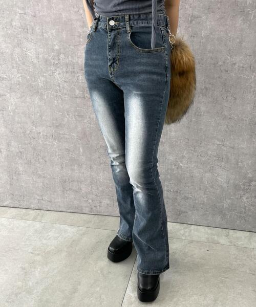 dispark（ディスパーク）の「DISPARK/ストレッチフレアデニムパンツ（デニムパンツ・レディース・インディゴブルー・SMALL/MEDIUM）」の16枚目の写真