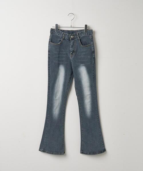 dispark（ディスパーク）の「DISPARK/ストレッチフレアデニムパンツ（デニムパンツ・レディース・インディゴブルー・SMALL/MEDIUM）」の4枚目の写真