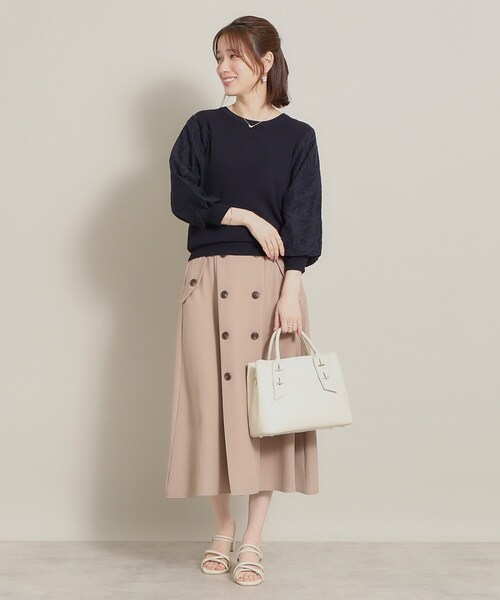 ITS'DEMO（イッツデモ）の「◆【透けにくい／肌触りさらり】袖レースニット（ニット/セーター・レディース・ベビーピンク/サックスブルー/オフホワイト/ネイビー・38/40）」の20枚目の写真