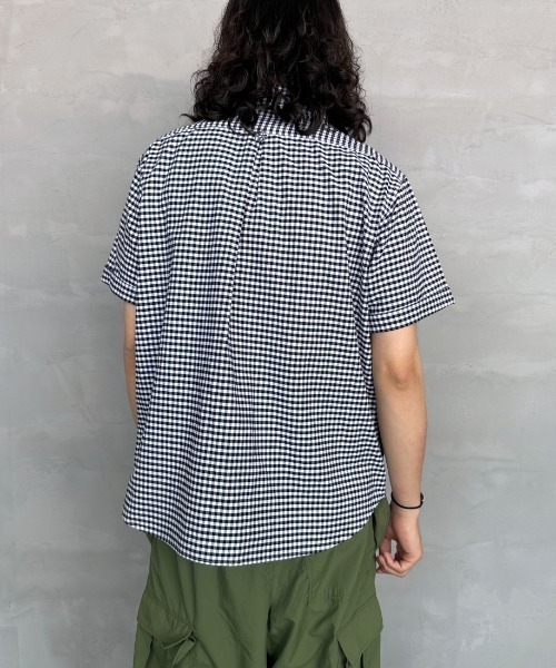 DANTONラウンドカラー ショートスリーブシャツ(ギンガム, ストライプ) DANTON（ダントン）の「[DANTON/ダントン] ラウンドカラー プル