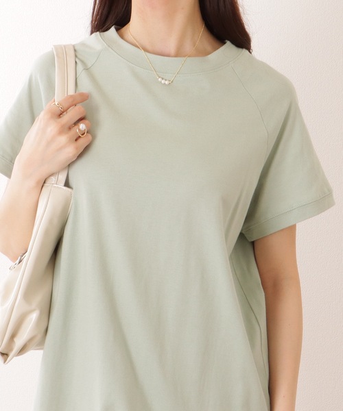 Lace Ladies（レースレディース）の「ソリッドカラー クルーネック ラグランスリーブ ベーシック プルオーバー（Tシャツ/カットソー・レディース・ブラック/アイボリー/ネイビー/グリーン/ピンク・M/XL）」の3枚目の写真