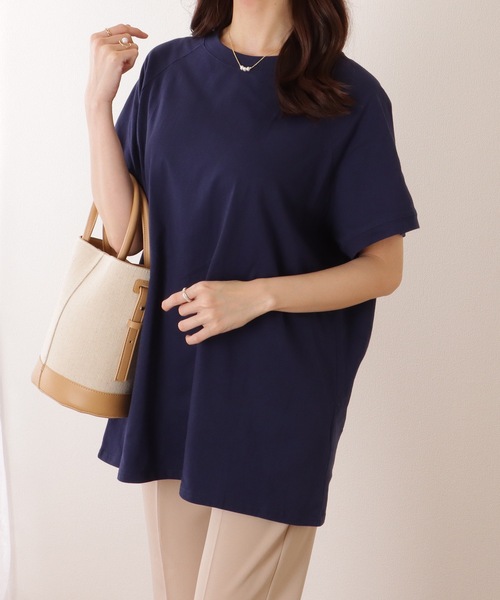 Lace Ladies（レースレディース）の「ソリッドカラー クルーネック ラグランスリーブ ベーシック プルオーバー（Tシャツ/カットソー・レディース・ブラック/アイボリー/ネイビー/グリーン/ピンク・M/XL）」の7枚目の写真