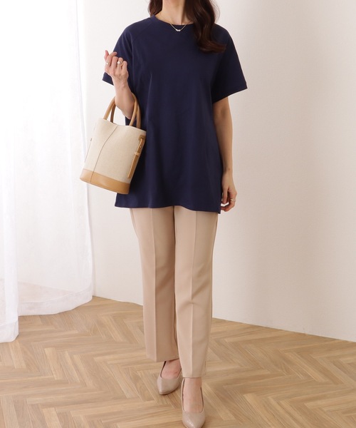Lace Ladies（レースレディース）の「ソリッドカラー クルーネック ラグランスリーブ ベーシック プルオーバー（Tシャツ/カットソー・レディース・ブラック/アイボリー/ネイビー/グリーン/ピンク・M/XL）」の8枚目の写真