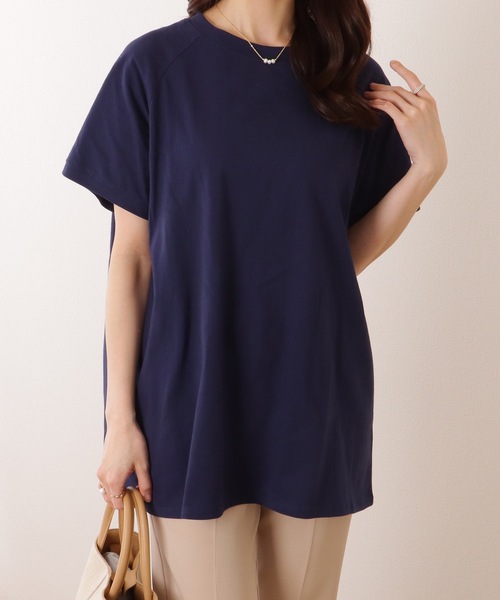 Lace Ladies（レースレディース）の「ソリッドカラー クルーネック ラグランスリーブ ベーシック プルオーバー（Tシャツ/カットソー・レディース・ブラック/アイボリー/ネイビー/グリーン/ピンク・M/XL）」の10枚目の写真