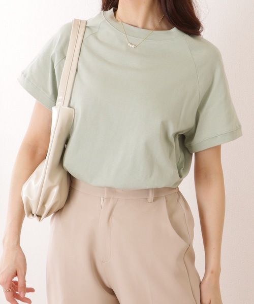 Lace Ladies（レースレディース）の「ソリッドカラー クルーネック ラグランスリーブ ベーシック プルオーバー（Tシャツ/カットソー・レディース・ブラック/アイボリー/ネイビー/グリーン/ピンク・M/XL）」の12枚目の写真