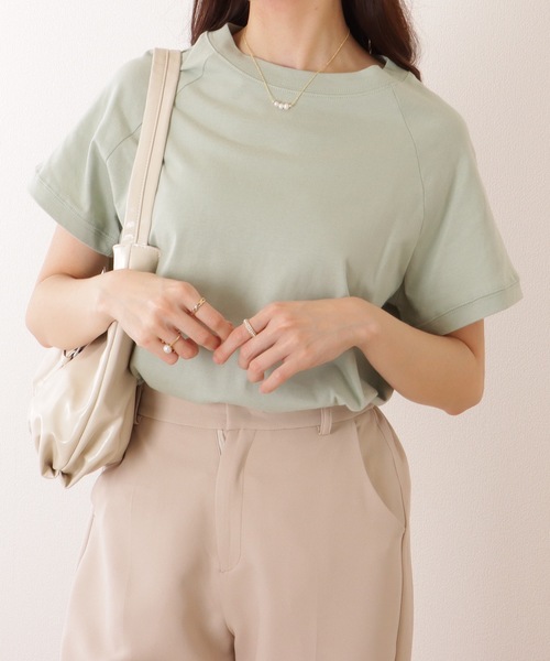 Lace Ladies（レースレディース）の「ソリッドカラー クルーネック ラグランスリーブ ベーシック プルオーバー（Tシャツ/カットソー・レディース・ブラック/アイボリー/ネイビー/グリーン/ピンク・M/XL）」の15枚目の写真