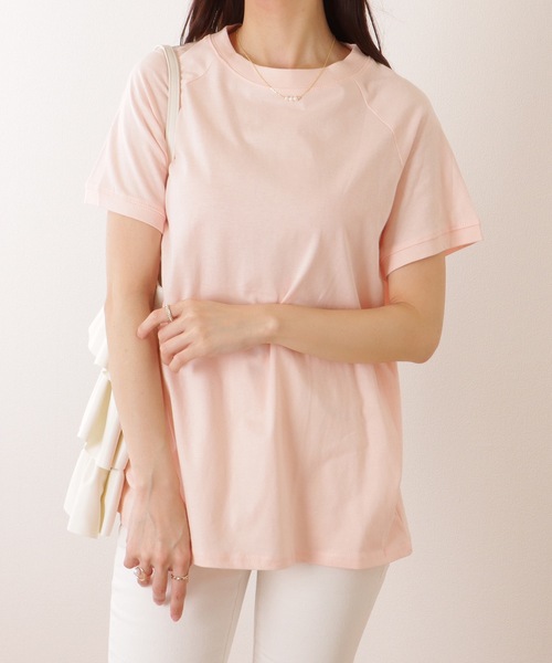 Lace Ladies（レースレディース）の「ソリッドカラー クルーネック ラグランスリーブ ベーシック プルオーバー（Tシャツ/カットソー・レディース・ブラック/アイボリー/ネイビー/グリーン/ピンク・M/XL）」の17枚目の写真