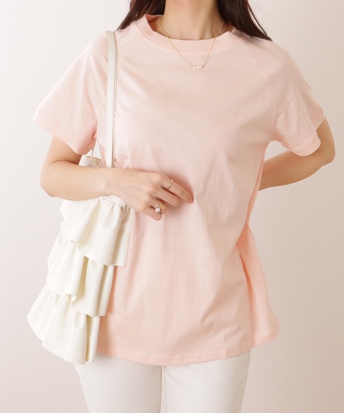 Lace Ladies（レースレディース）の「ソリッドカラー クルーネック ラグランスリーブ ベーシック プルオーバー（Tシャツ/カットソー・レディース・ブラック/アイボリー/ネイビー/グリーン/ピンク・M/XL）」の19枚目の写真