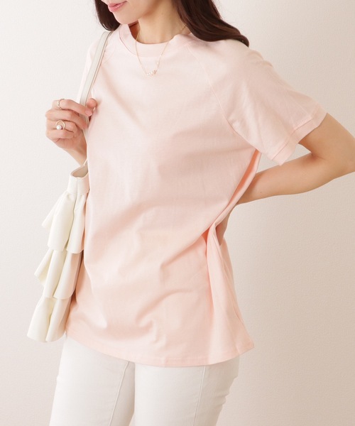 Lace Ladies（レースレディース）の「ソリッドカラー クルーネック ラグランスリーブ ベーシック プルオーバー（Tシャツ/カットソー・レディース・ブラック/アイボリー/ネイビー/グリーン/ピンク・M/XL）」の20枚目の写真