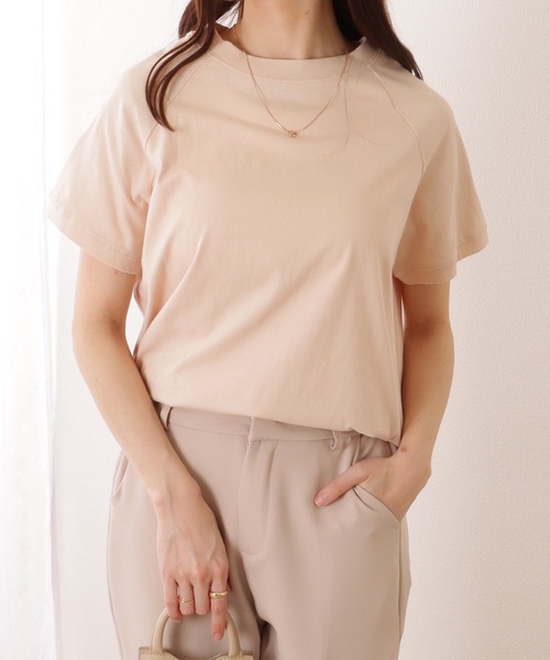 Lace Ladies（レースレディース）の「ソリッドカラー クルーネック ラグランスリーブ ベーシック プルオーバー（Tシャツ/カットソー・レディース・ブラック/アイボリー/ネイビー/グリーン/ピンク・M/XL）」の21枚目の写真