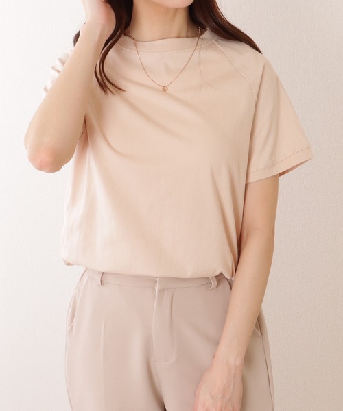 Lace Ladies（レースレディース）の「ソリッドカラー クルーネック ラグランスリーブ ベーシック プルオーバー（Tシャツ/カットソー・レディース・ブラック/アイボリー/ネイビー/グリーン/ピンク・M/XL）」の22枚目の写真