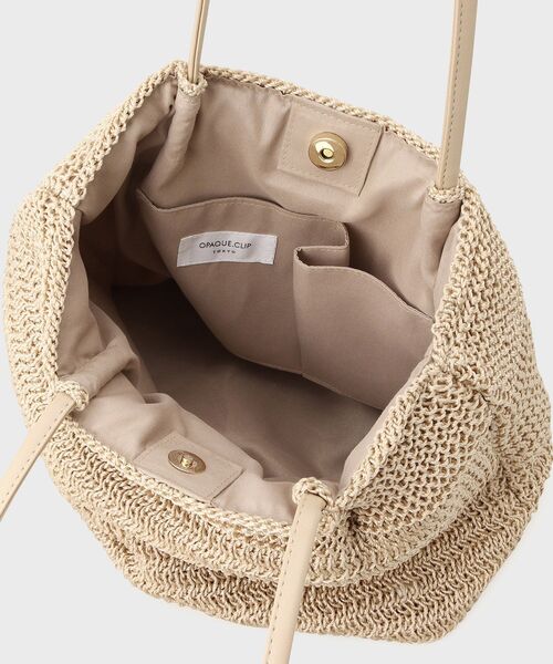 OPAQUE.CLIP(オペークドットクリップ)の「◆ヤーンニットトートバッグ(トートバッグ・レディース・ブラック/ライトベージュ/グレー・00)」の6枚目の写真