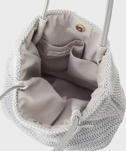 OPAQUE.CLIP(オペークドットクリップ)の「◆ヤーンニットトートバッグ(トートバッグ・レディース・ブラック/ライトベージュ/グレー・00)」の5枚目の写真