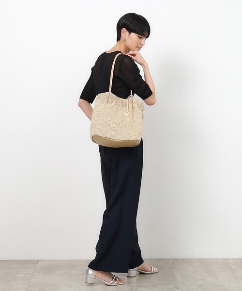 OPAQUE.CLIP(オペークドットクリップ)の「◆ヤーンニットトートバッグ(トートバッグ・レディース・ブラック/ライトベージュ/グレー・00)」の12枚目の写真