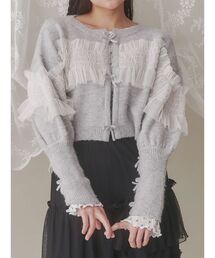 merry jenny | シャーリングチュールニットカーディガン(カーディガン/ボレロ)