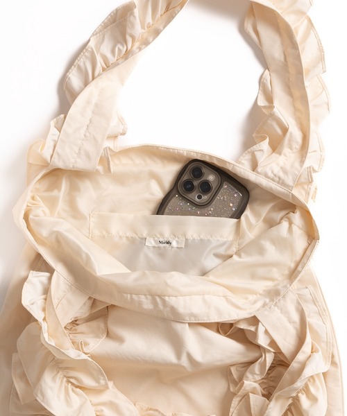 Miridy(ミリディー)の「推し活【オシイロ】フリルナイロントートバッグ(トートバッグ・レディース・ホワイト/ピンク/レッド/グリーン/オレンジ/イエロー/パープル/ブルー/ブラック・FREE)」の13枚目の写真