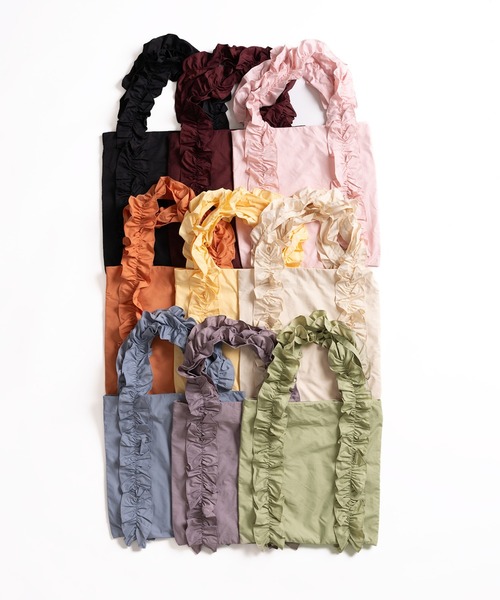 Miridy(ミリディー)の「推し活【オシイロ】フリルナイロントートバッグ(トートバッグ・レディース・ホワイト/ピンク/レッド/グリーン/オレンジ/イエロー/パープル/ブルー/ブラック・FREE)」の15枚目の写真