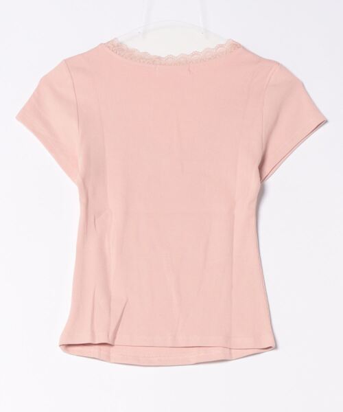 frunco（フランコ）の「レース付きリブトップス（Tシャツ/カットソー・レディース・ピンク/ブルー/ブラック/ホワイト・MEDIUM）」の5枚目の写真