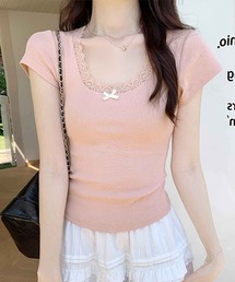 frunco | レース付きリブトップス(Tシャツ/カットソー)